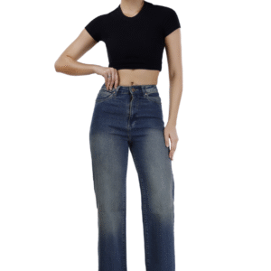 The Relaxed High-Rise Straight Jean | Faded Medium Blue